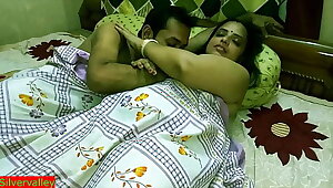 Indian hot XXX Innocent Bhabhi 2nd time orgy with husband friend! Please don't cum inside!